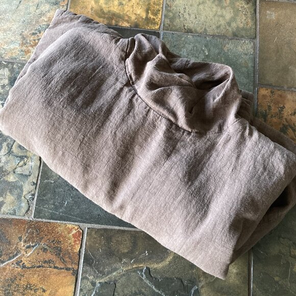 100% Linen Cotton Unique Padded (Quilted) Top, OS, Coffee - Picture 8 of 10